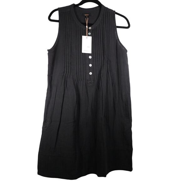 New Quince Women’s Organic Cotton Gauze Sleeveless Swing Dress Black Small 3910M - Picture 3 of 9